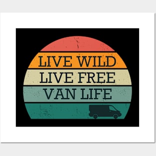 Live Free - Retro Van Life Posters and Art